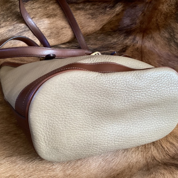 Vintage Dooney&Bourke Pebbled Leather Small Bucket Tote Handbag - Picture 3 of 11